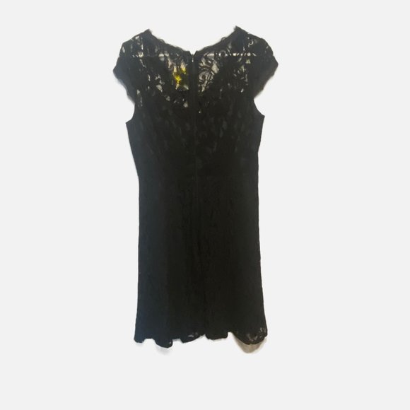 Adrianna Papell Black Lace Dress - Size 12 - Picture 5 of 11